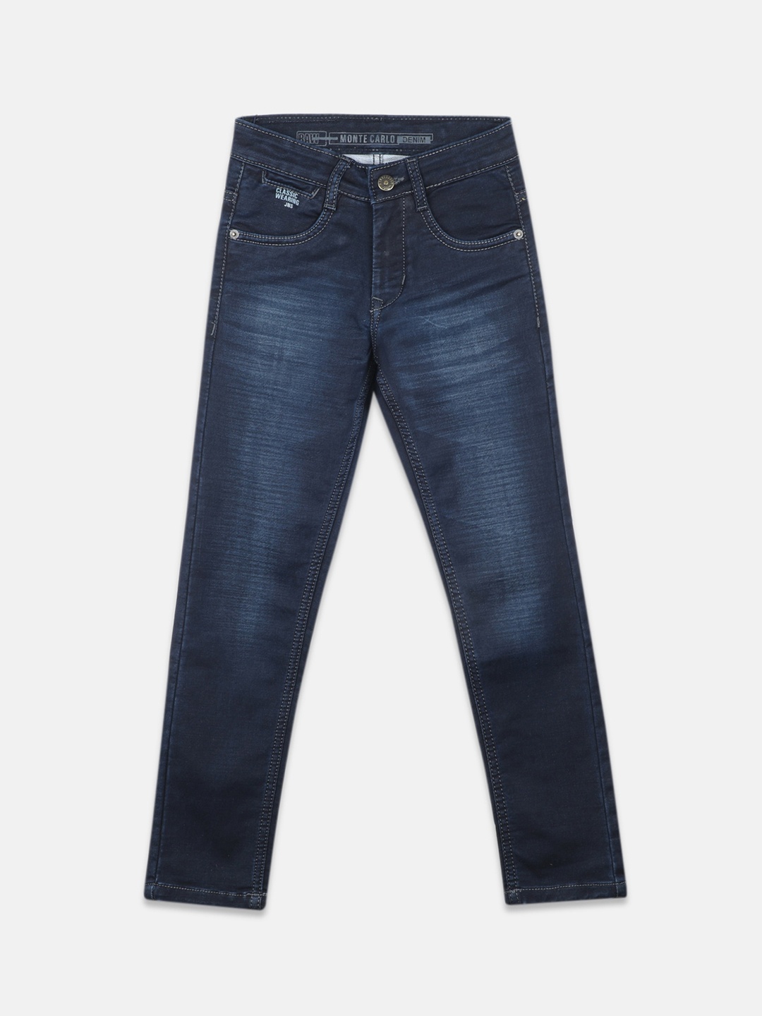 

Monte Carlo Boys Cotton Slim Fit Light Fade Stretchable Jeans, Blue