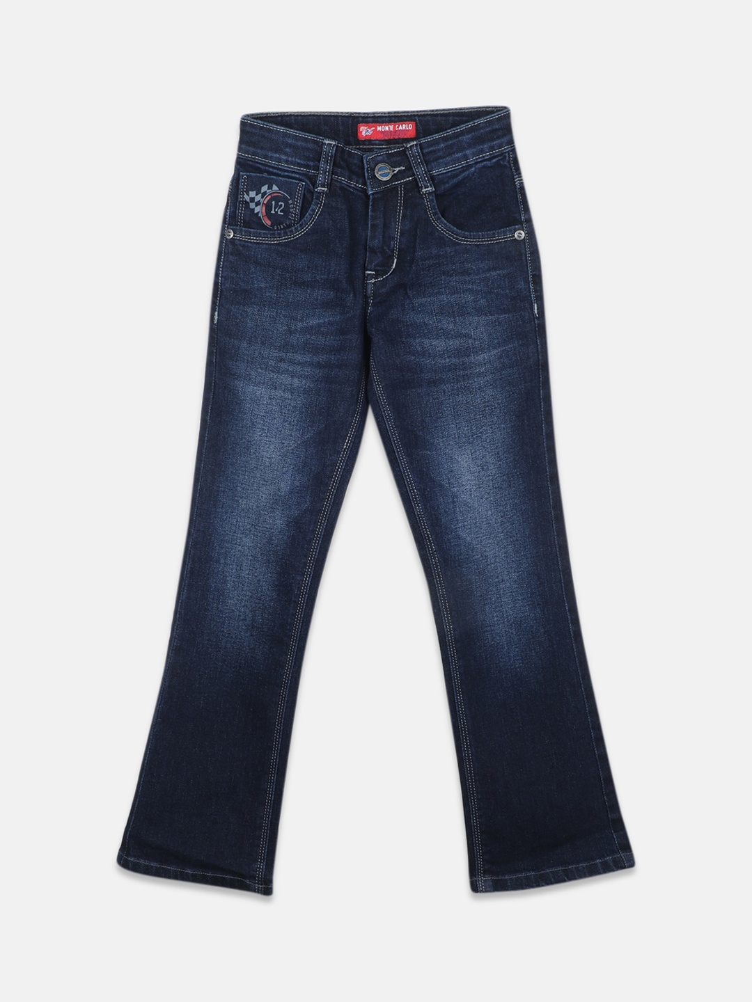 

Monte Carlo Boys Cotton Bootcut Light Fade Stretchable Jeans, Blue