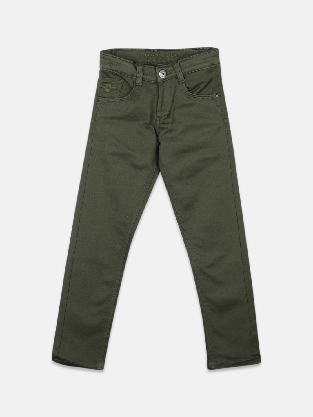 

Monte Carlo Boys Cotton Slim Fit Stretchable Jeans, Olive