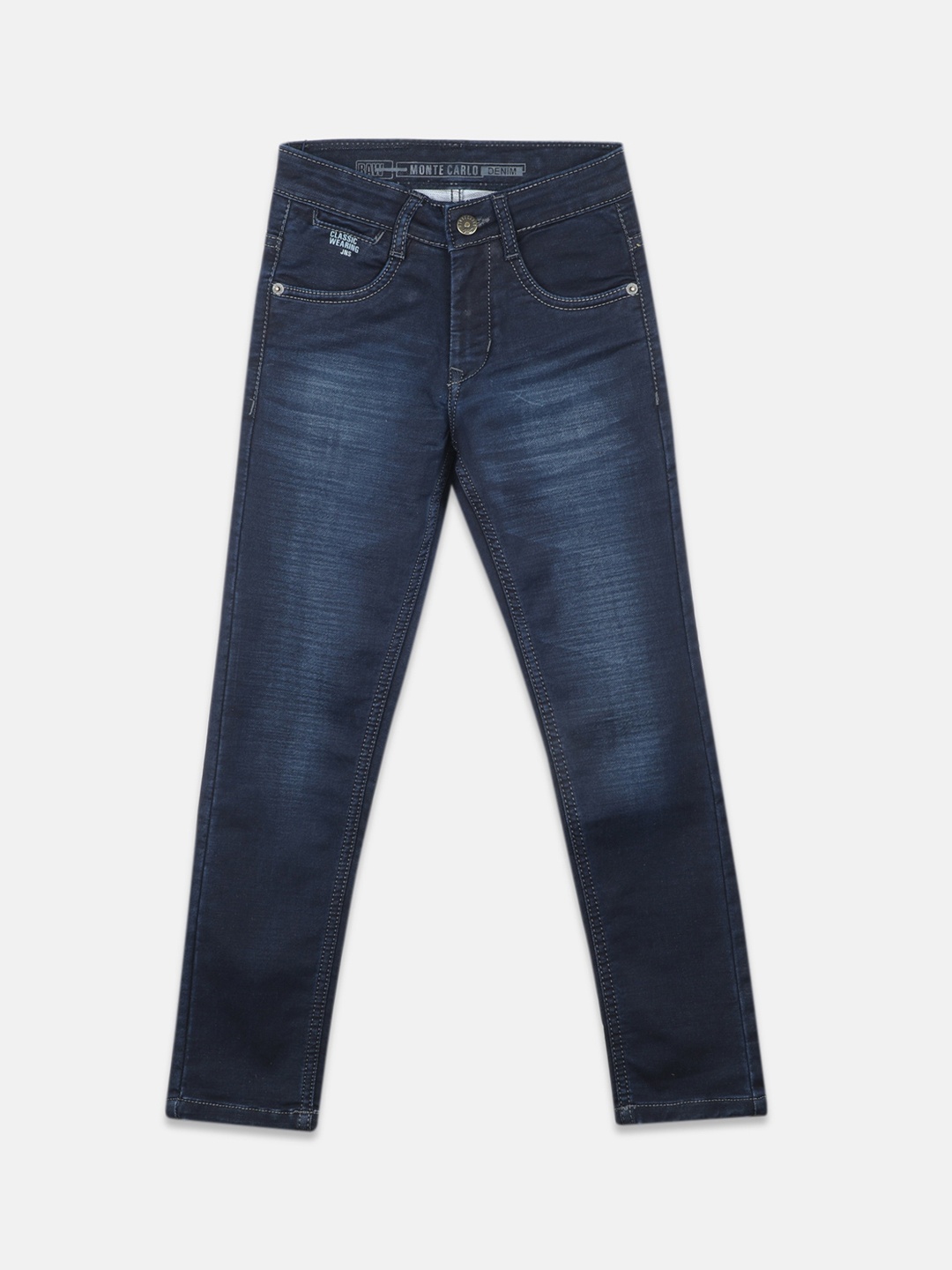 

Monte Carlo Boys Cotton Slim Fit Light Fade Stretchable Jeans, Blue