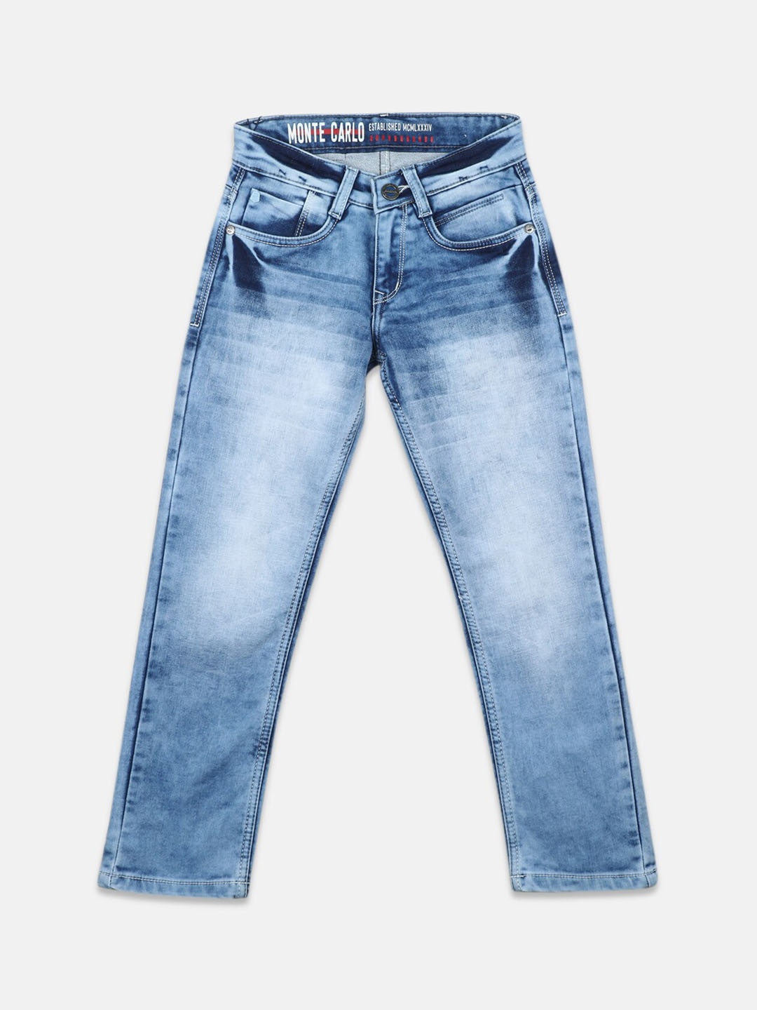 

Monte Carlo Boys Cotton Heavy Fade Stretchable Jeans, Blue