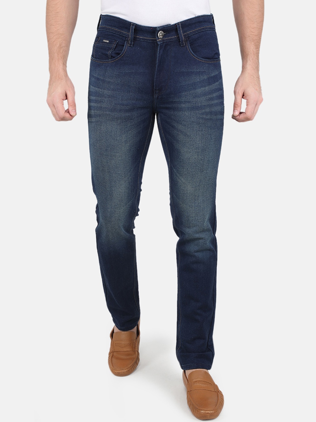 

Monte Carlo Men Skinny Fit Heavy Fade Stretchable Jeans, Navy blue