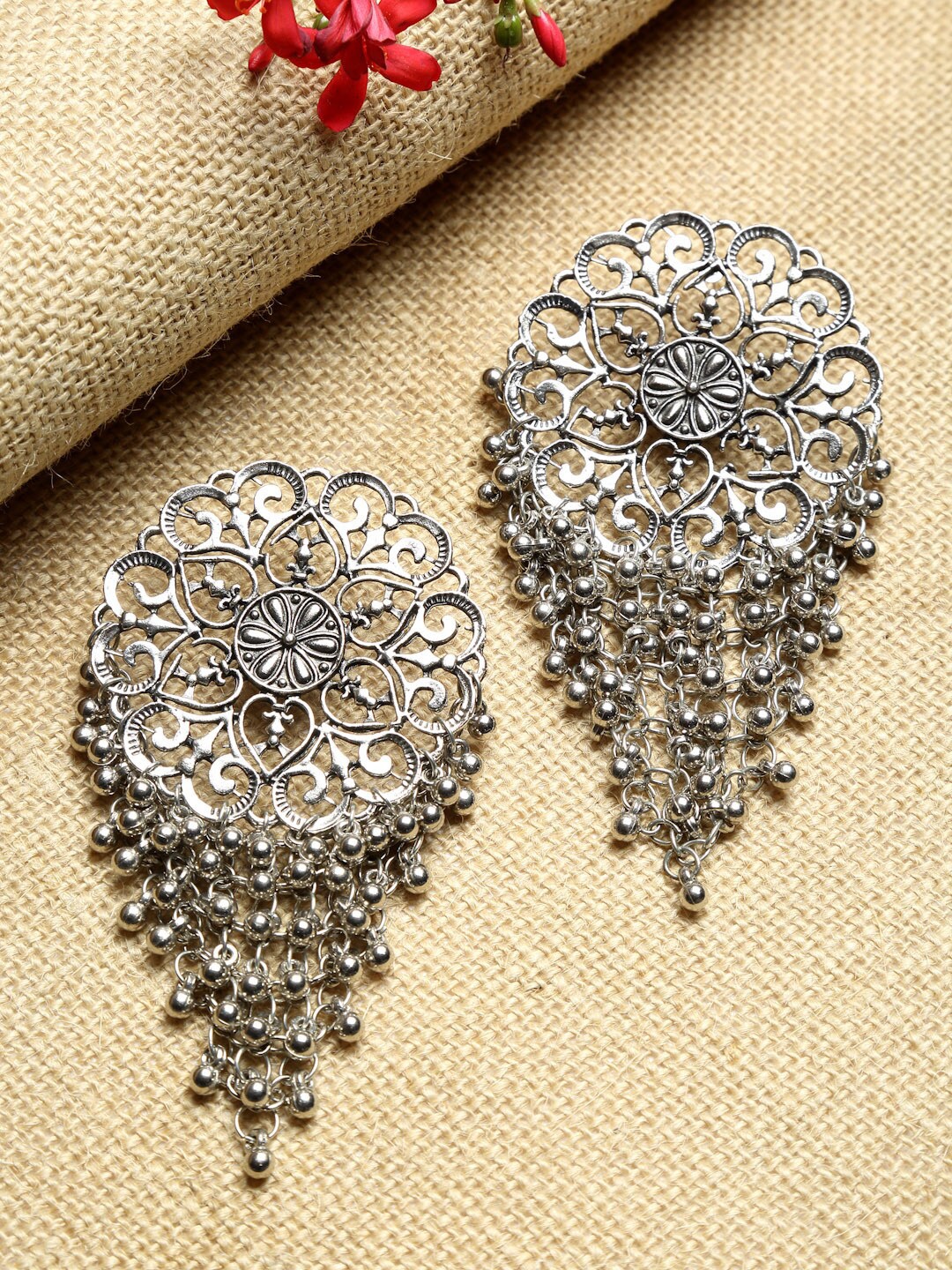 

Dhrohar Contemporary Drop Earrings, Silver