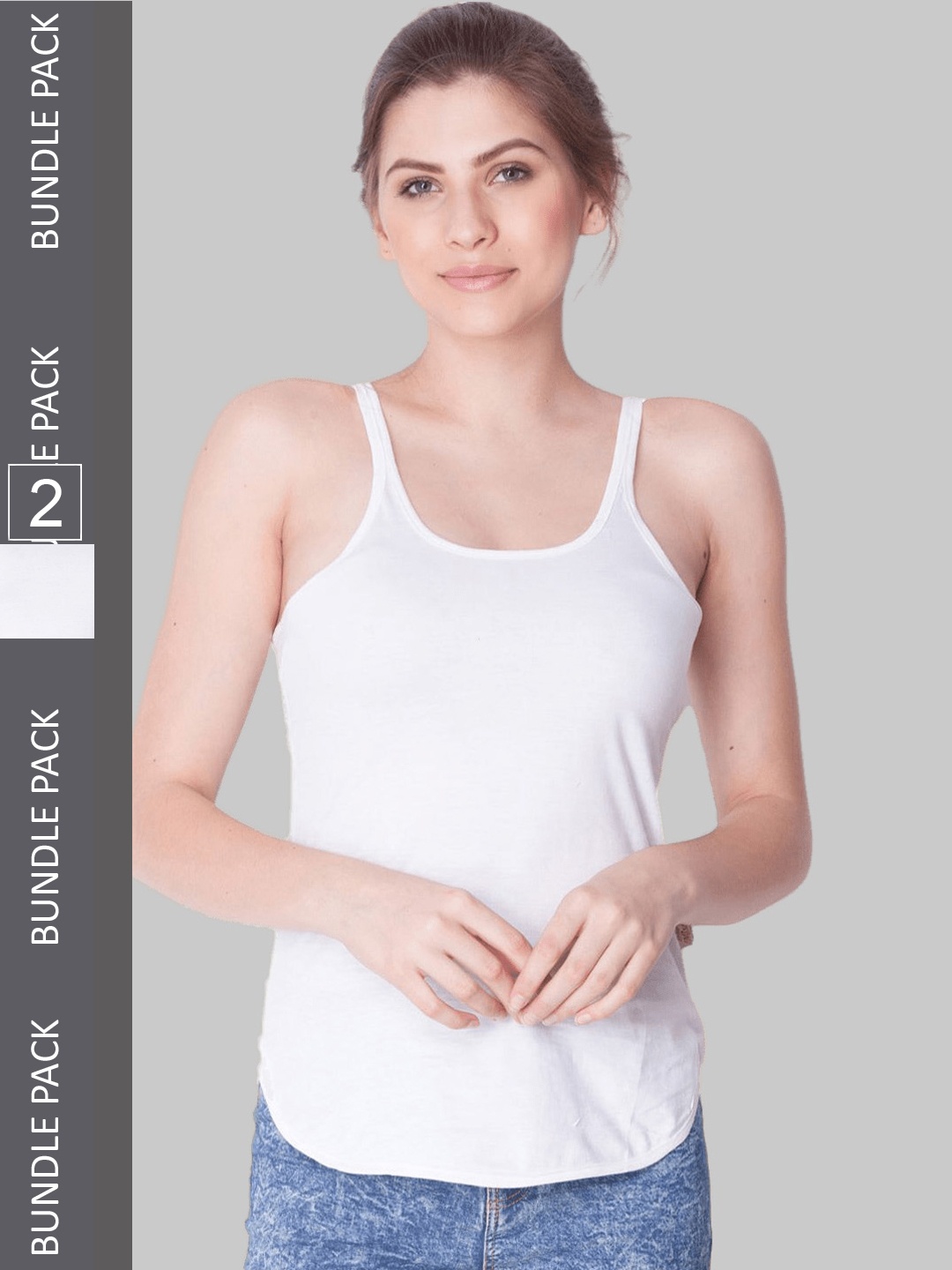

Dollar Missy Pack of 3 Combed Cotton Camisoles, White