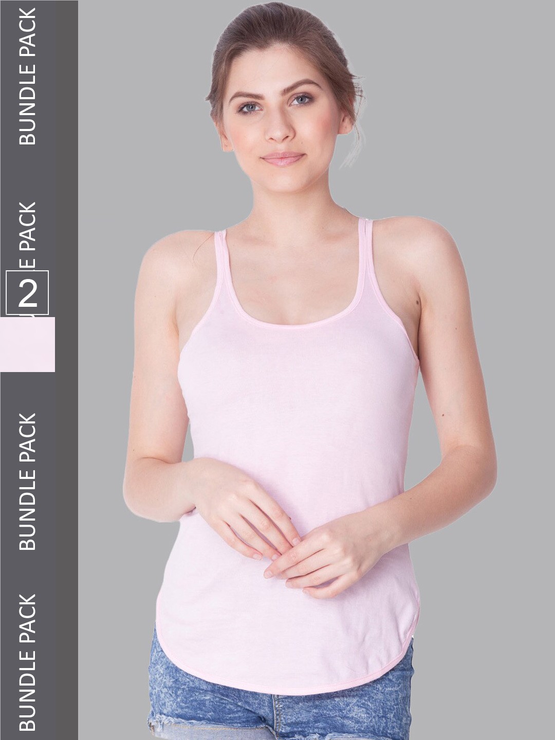 

Dollar Missy Pack Of 2 Slim-Fit Camisoles MMBB-321-R3-LP-PO2, Pink