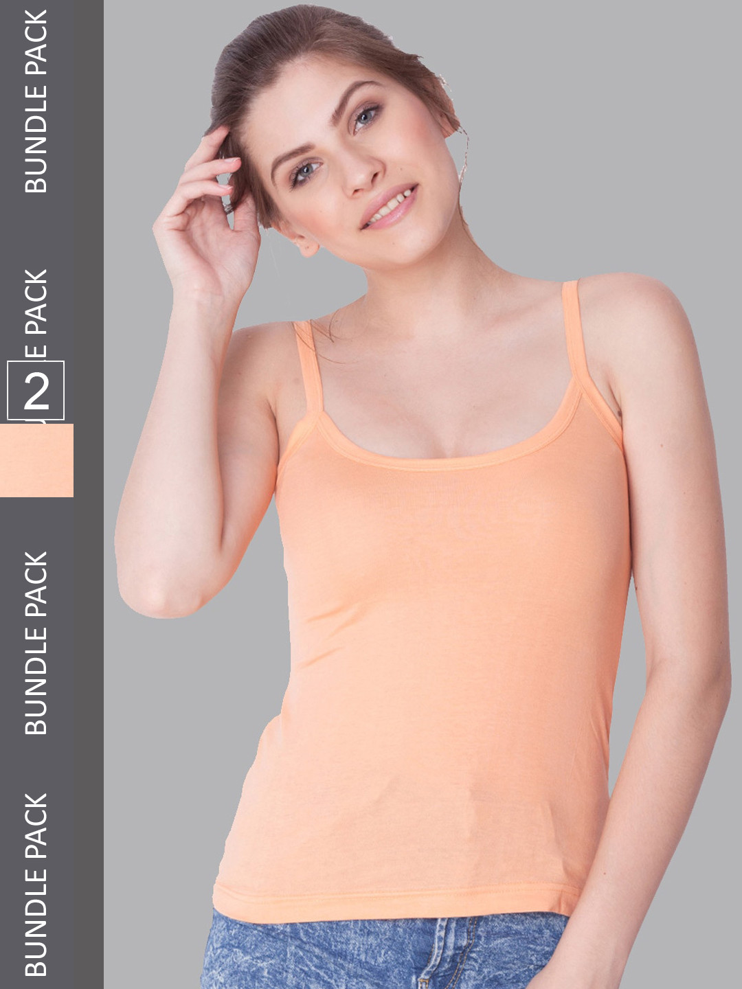 

Dollar Missy Women Pack Of 2 Cotton Camisoles MMBB-351-R3-LO-PO2, Peach