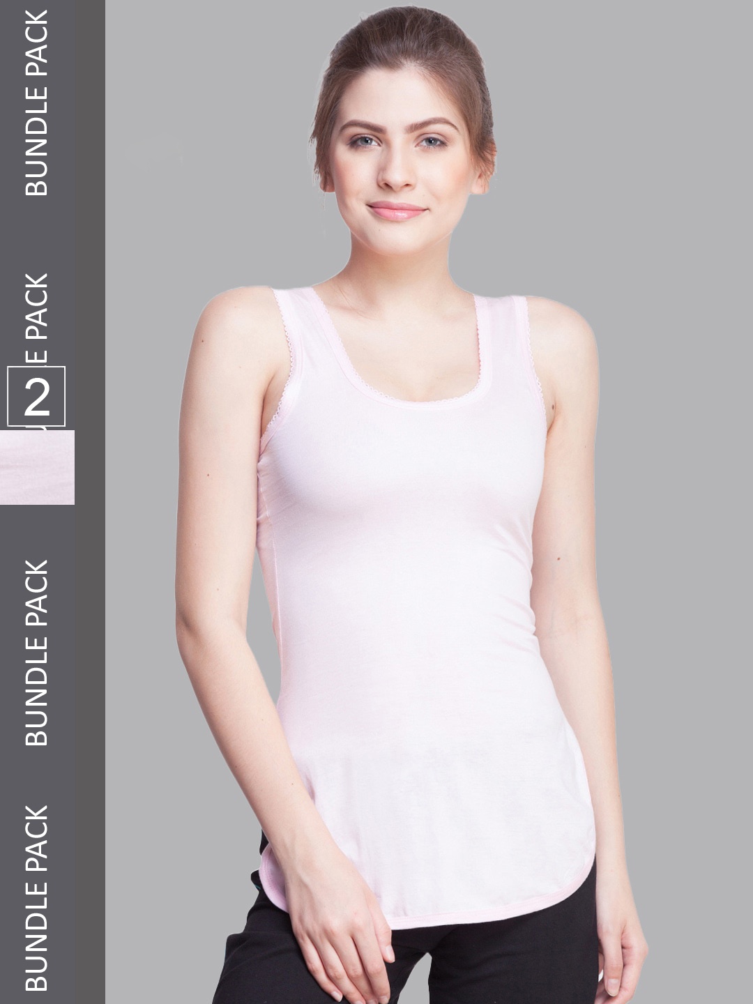 

Dollar Missy Pack Of 2 Non-Padded Pure Combed Cotton Camisoles MMBB-341-R3-LP-PO2, Pink