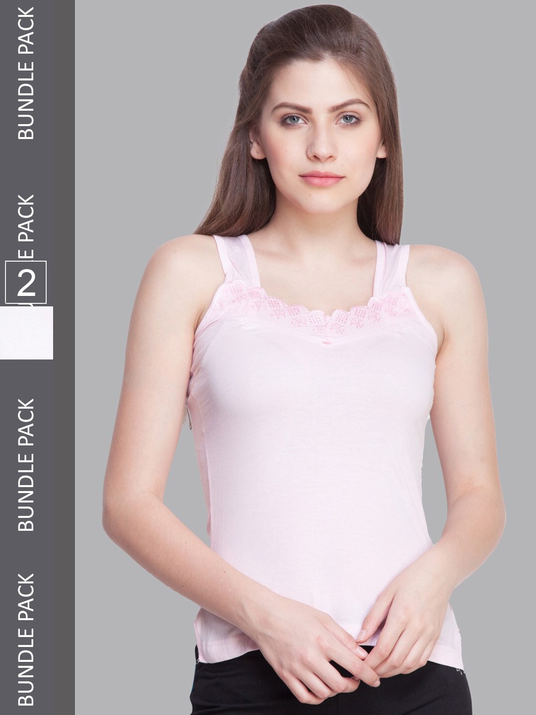 

Dollar Missy Women Pack Of 2 Cotton Camisoles MMBB-371-R3-LP-PO2, Pink