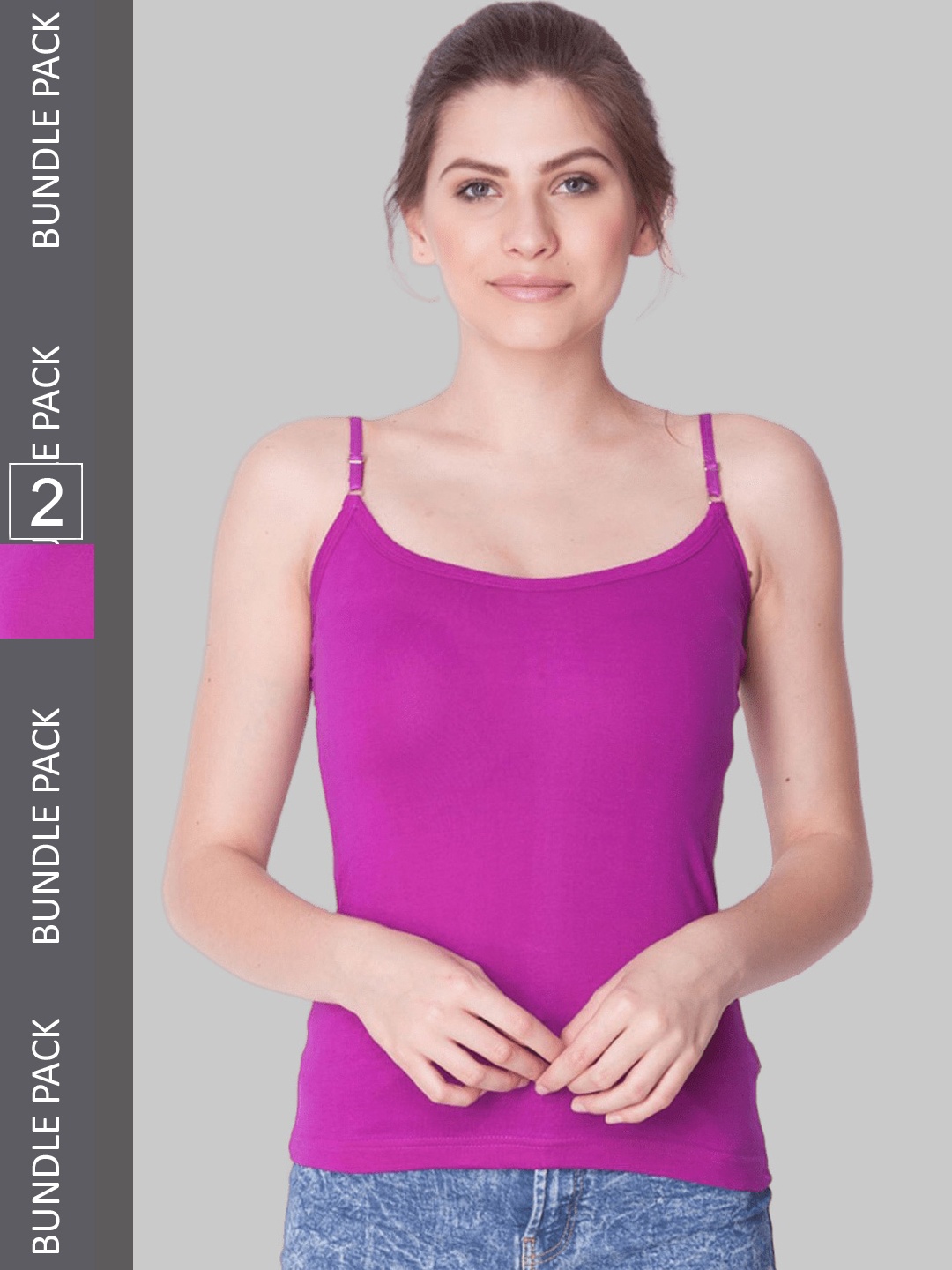 

Dollar Missy Sonali Pack Of 2 Cotton Camisoles MMBB-301-R3-HFALSA-PO2, Pink