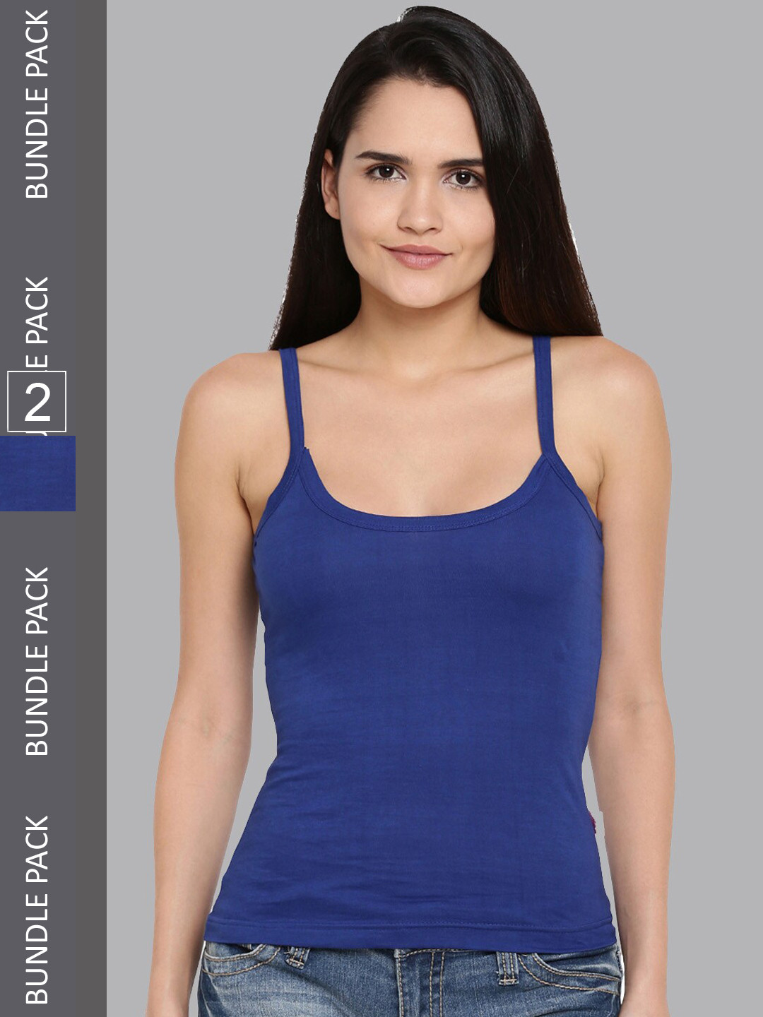

Dollar Missy Women Pack Of 2 Cotton Camisoles MMBB-351-R3-RBLUE-PO2, Blue
