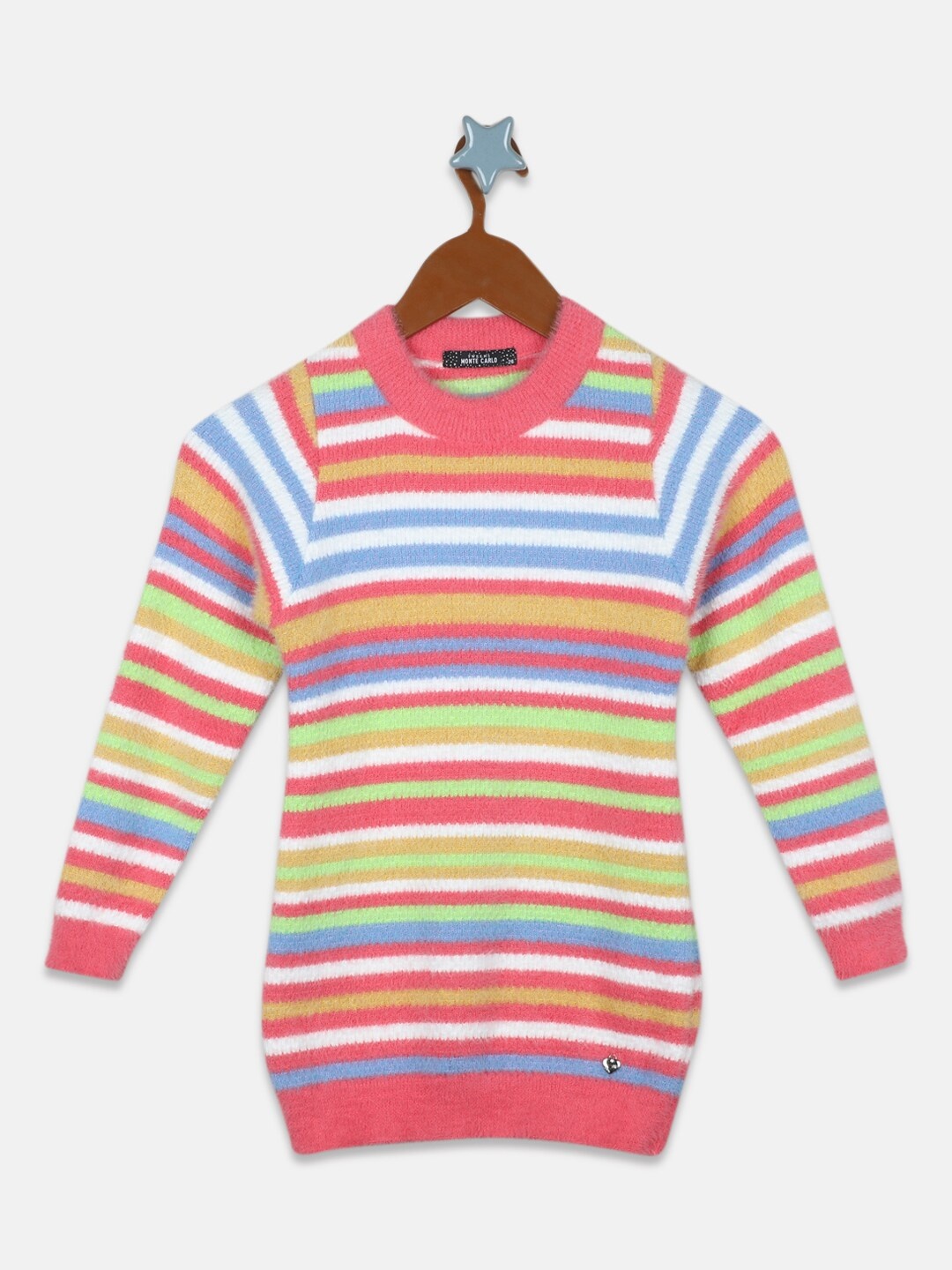 

Monte Carlo Girls Striped Long Sleeves Sweatshirt, White