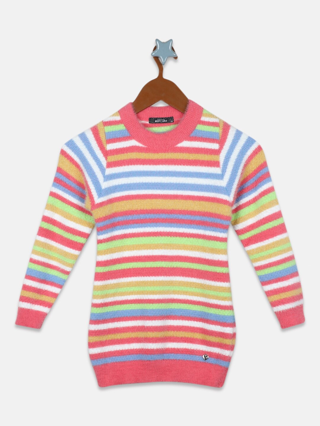 

Monte Carlo Girls Striped Long Sleeves Sweatshirt, Pink