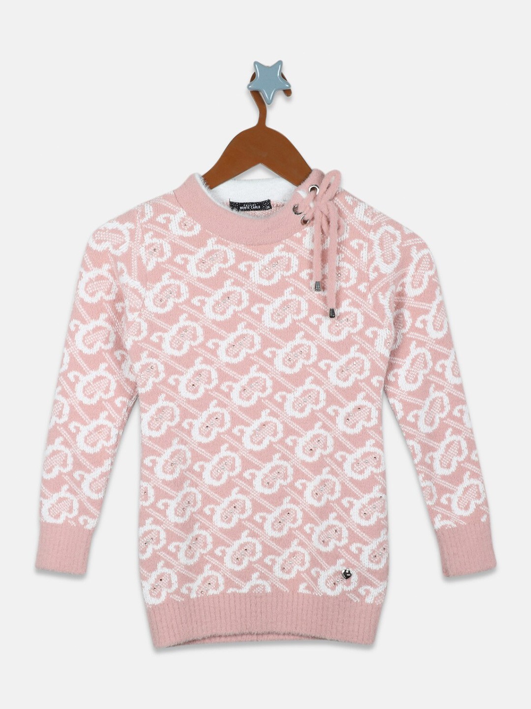 

Monte Carlo Girls Printed Long Sleeves Sweatshirt, Peach
