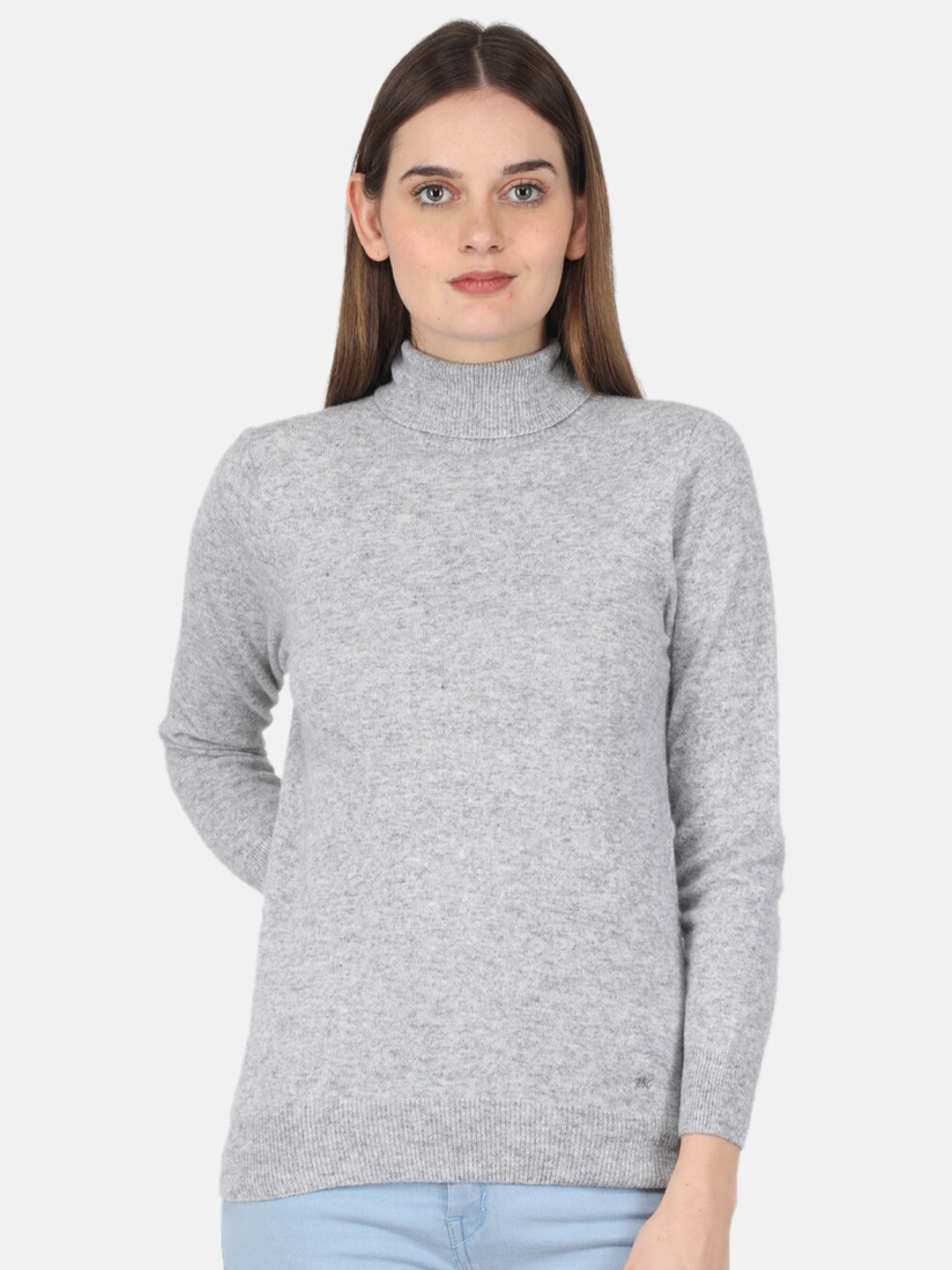 

Monte Carlo Women Wool High Neck Top, Grey