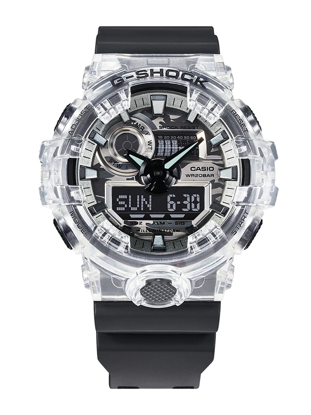 

CASIO Men G-Shock GA-700SKC-1ADR Camouflage Ana-Digi Dial Black Resin Strap Watch G1280