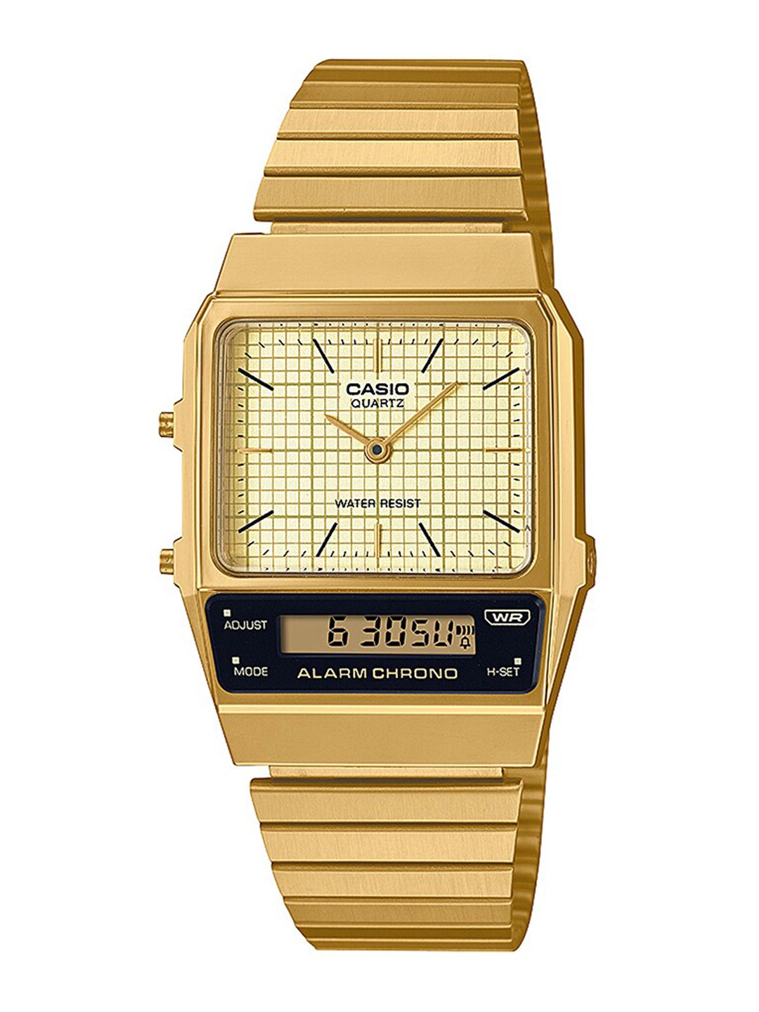 

CASIO Vintage AQ-800EG-9ADF White Analog-Digital Dial Gold Stainless Steel Band D282