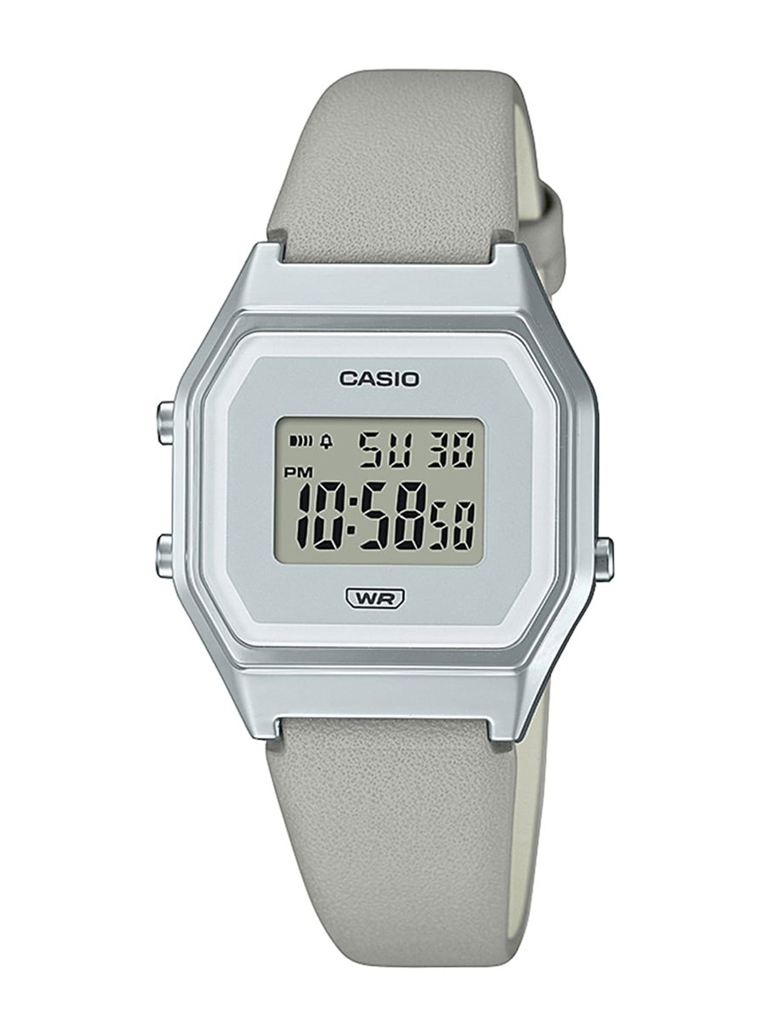 

CASIO Unisex White Dial & Grey Leather Straps Digital Watch D287 LA680WEL-8DF