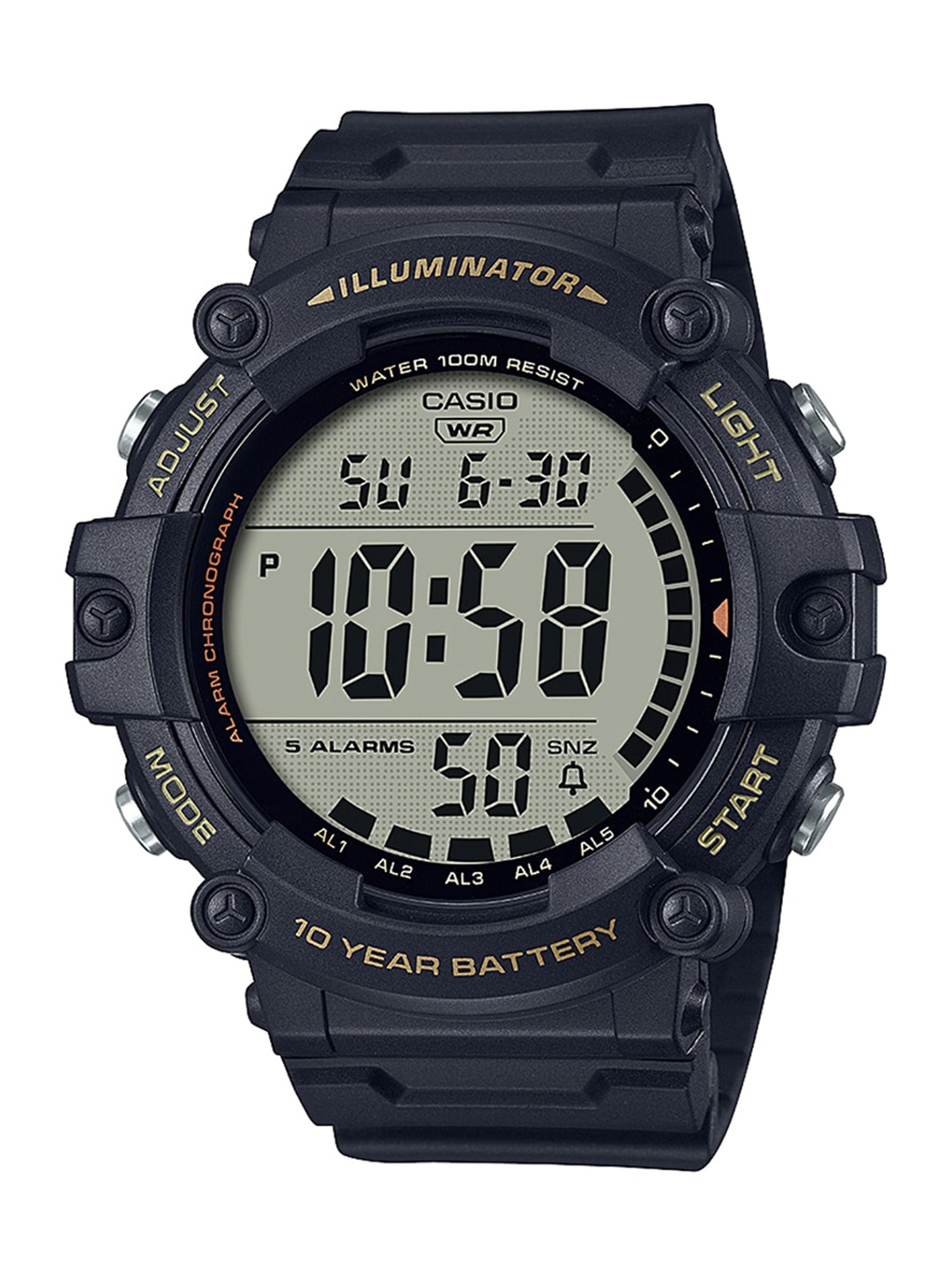 

CASIO Men Round Dial Water Resistant Digital Watch, Black