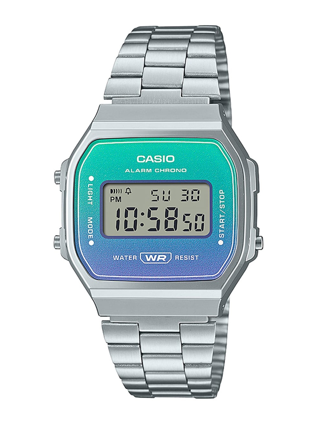 

CASIO Unisex Stainless Steel Bracelet Style Straps Digital Watch D283 A168WER-2ADF, Silver