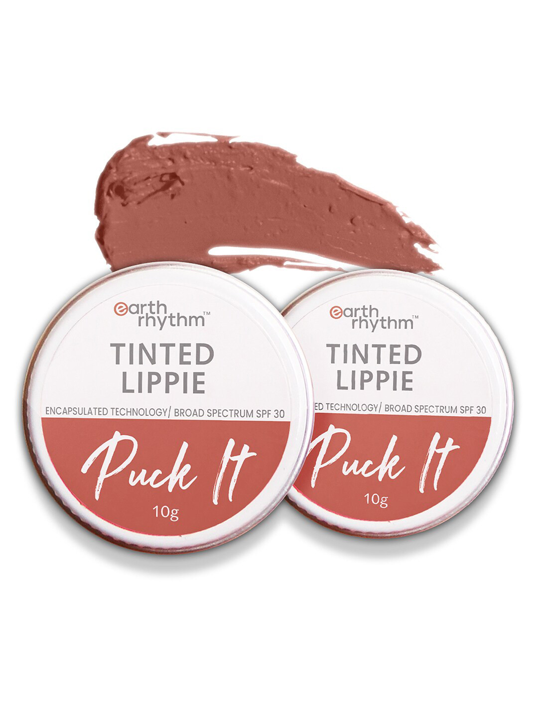 

Earth Rhythm Puck It Set Of 2 Lip & Cheek Tint with SPF30-10gm Each-Ahoy There, Brown