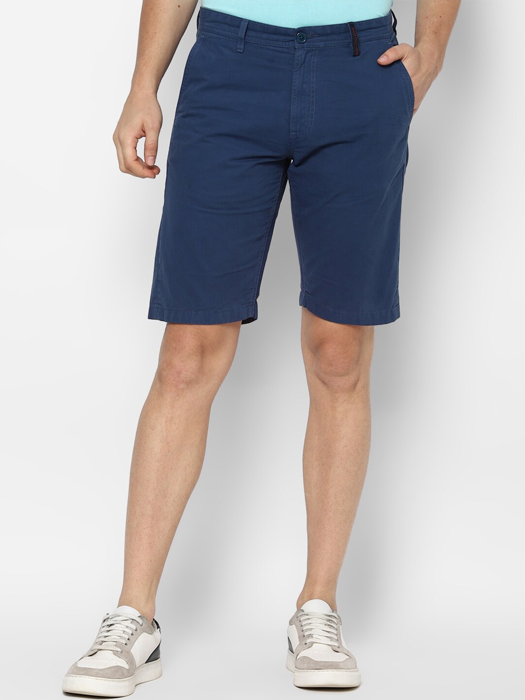 

Allen Solly Sport Men Mid-Rise Pure Cotton Shorts, Navy blue