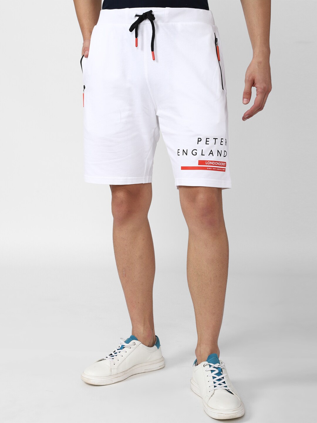 

Peter England Men Pure Cotton Shorts, White