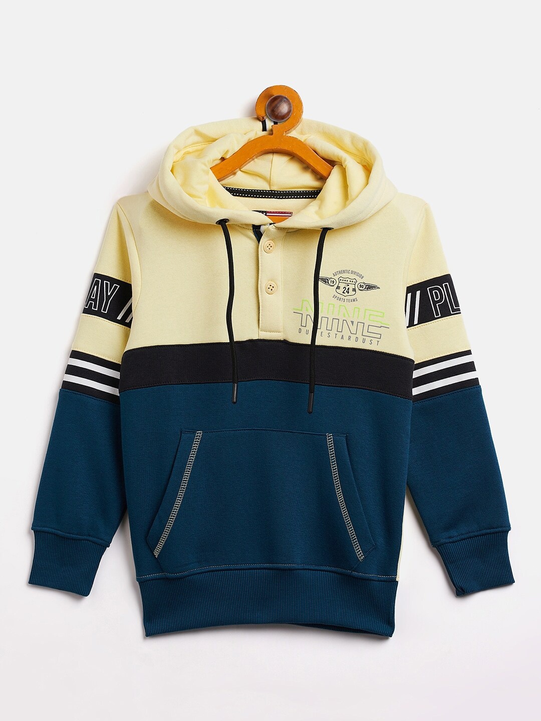 

Duke Boys Colourblocked Hooded Fleece Sweatshirt, Yellow