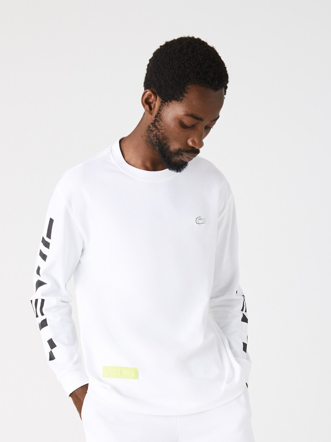 

Lacoste Men Round Neck Pure Cotton Oversize T-shirt, White