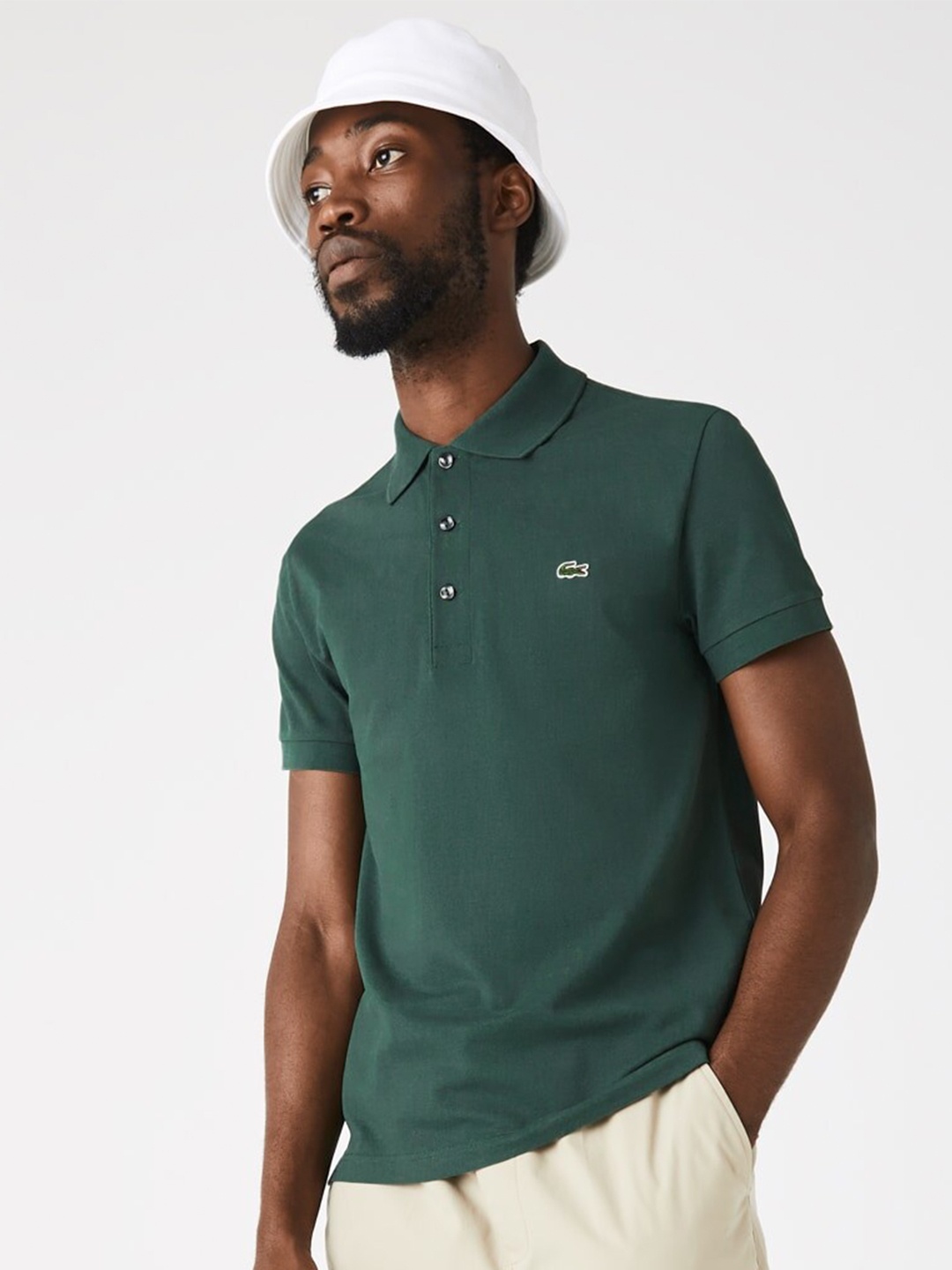 

Lacoste Men Polo Collar Slim Fit Cotton T-shirt, Green