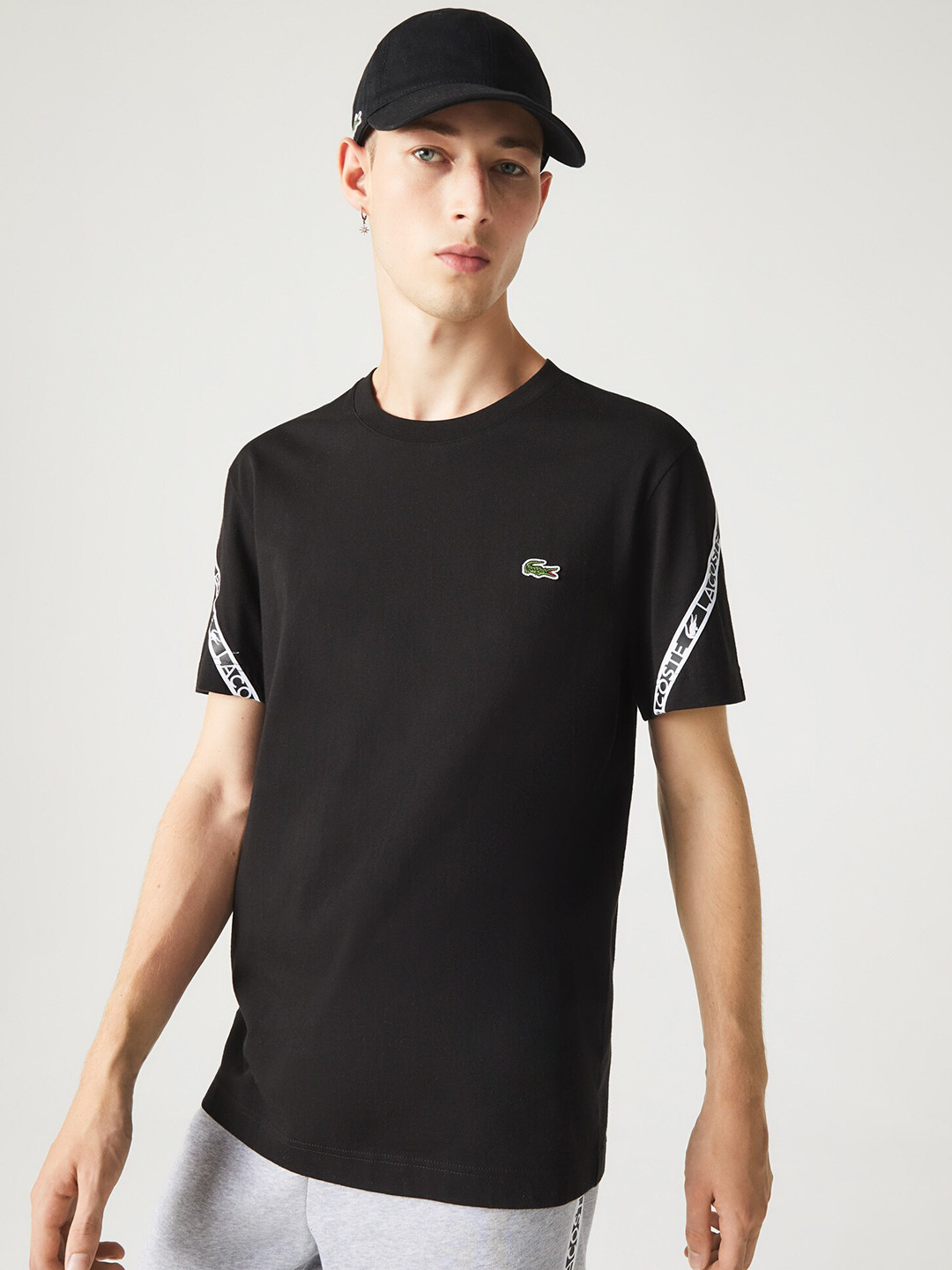 

Lacoste Men Round Neck Cotton T-shirt, Black