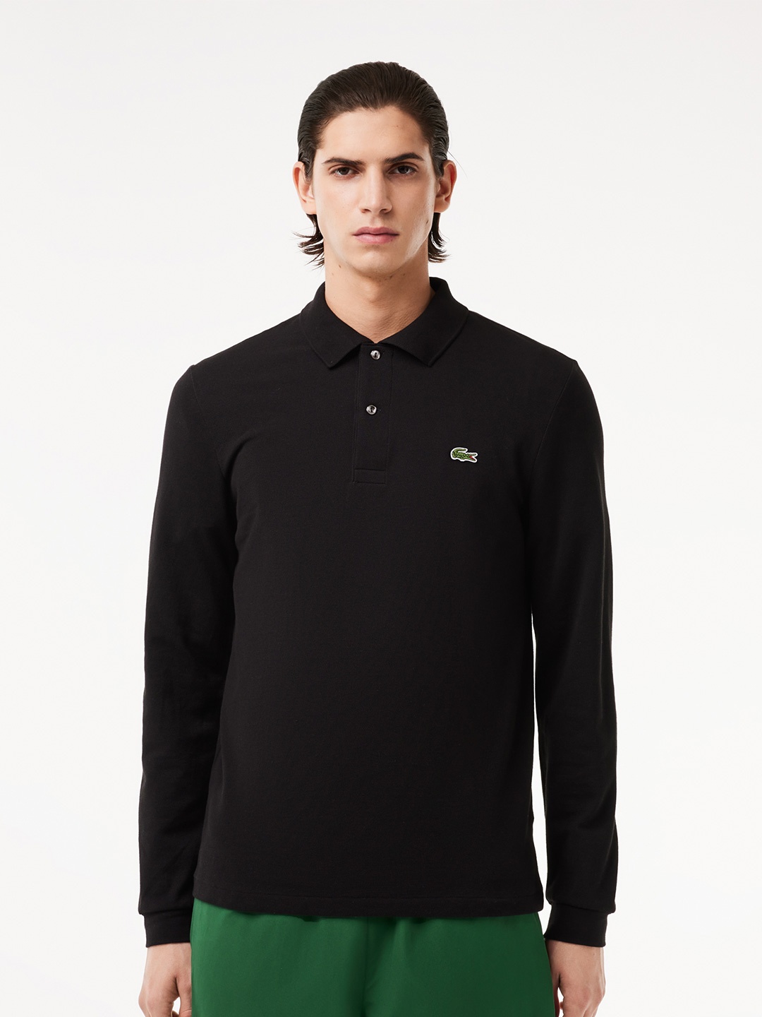 

Lacoste Men Pure Cotton Polo Collar T-shirt, Black