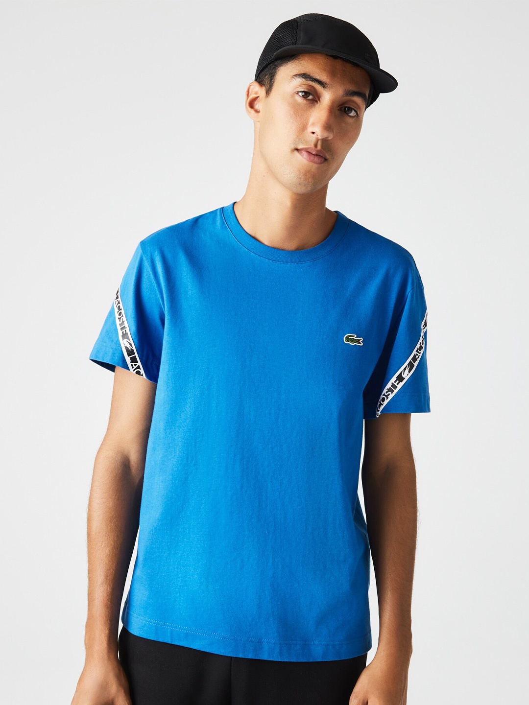 

Lacoste Men Cotton Round Neck Regular Fit T-shirt, Blue