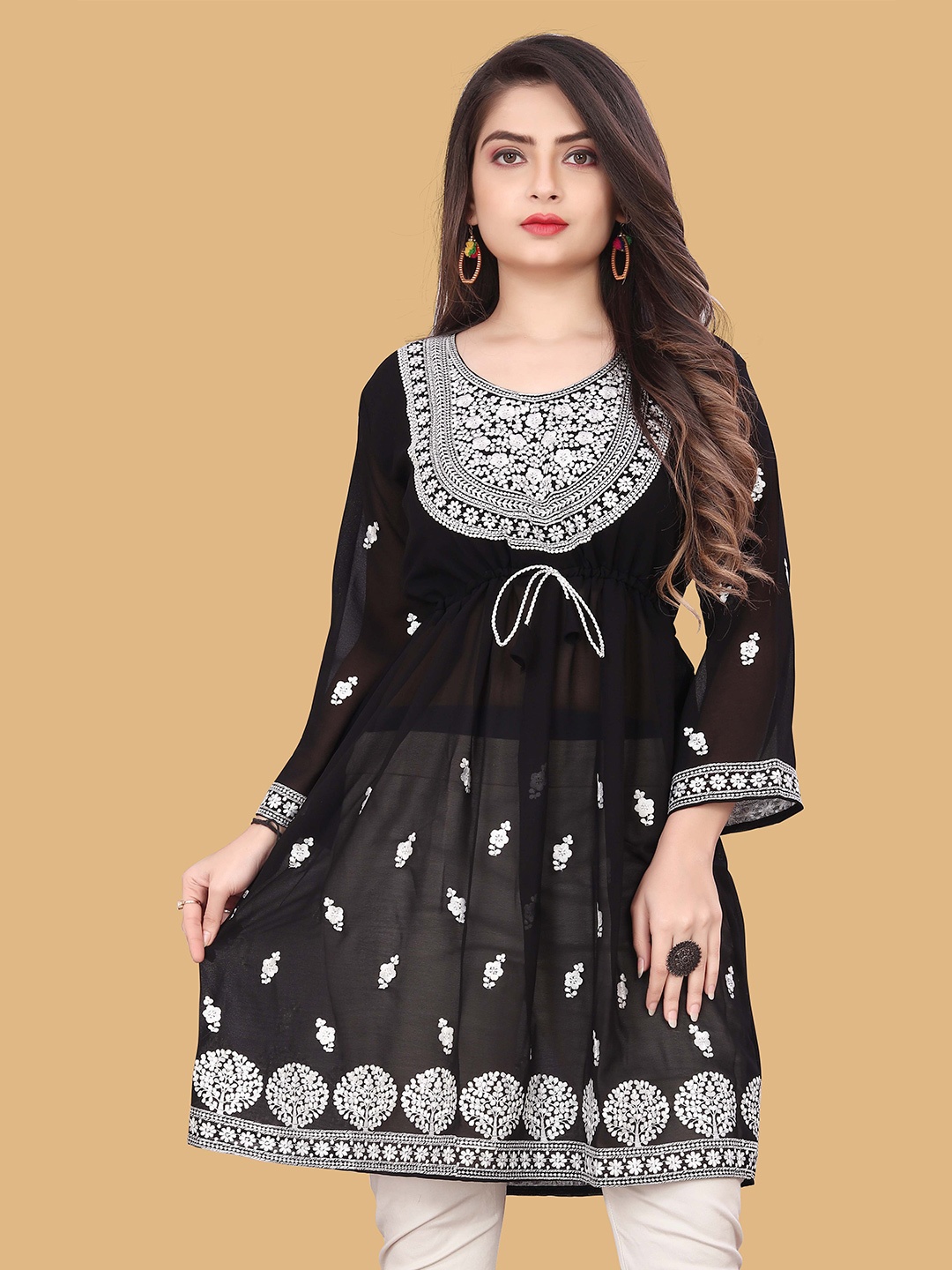 

WEAVETECH IMPEX Embroidered Tunic, Black
