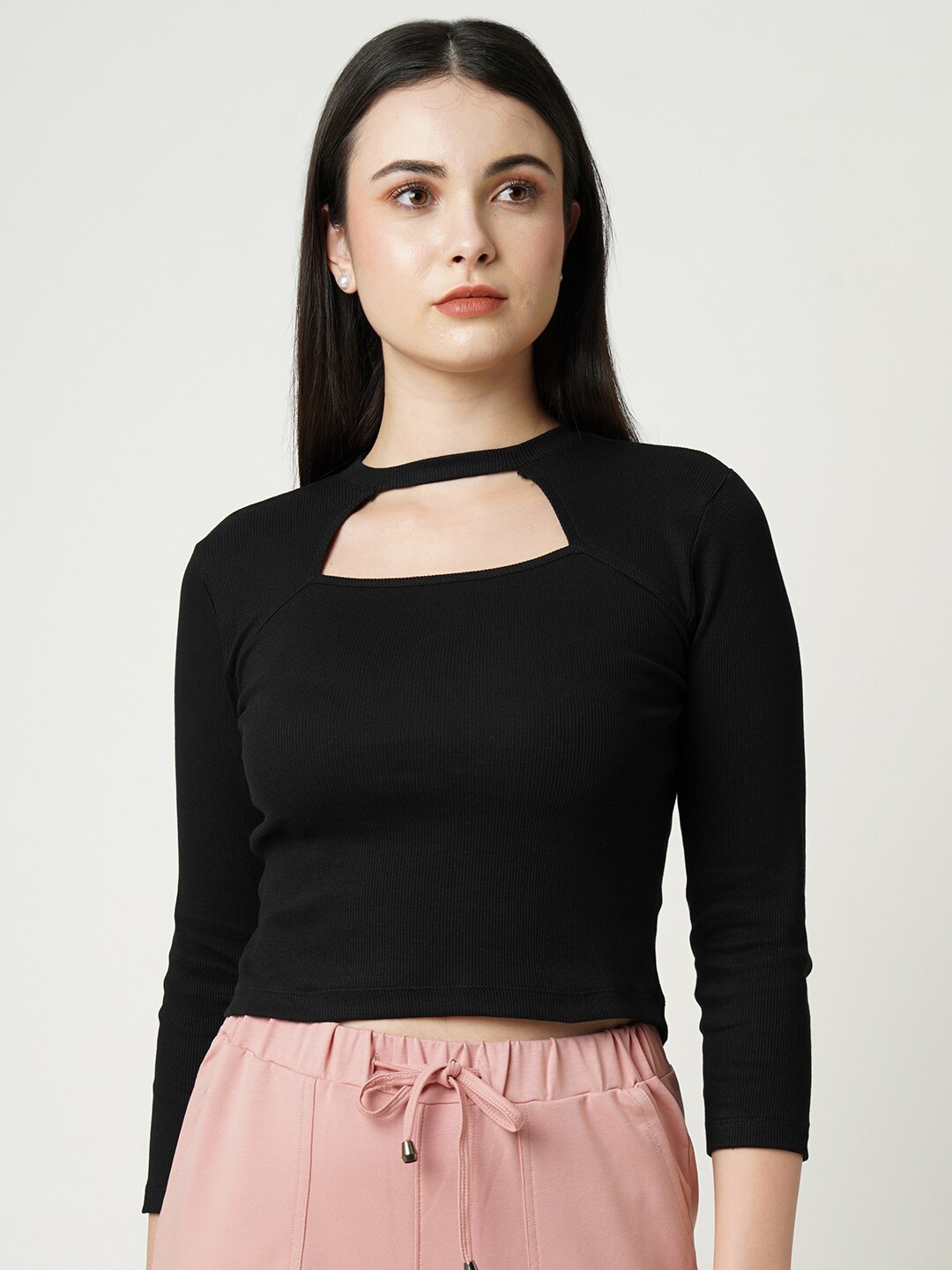 

Kraus Jeans Women Cotton Slim Fit T-shirt, Black