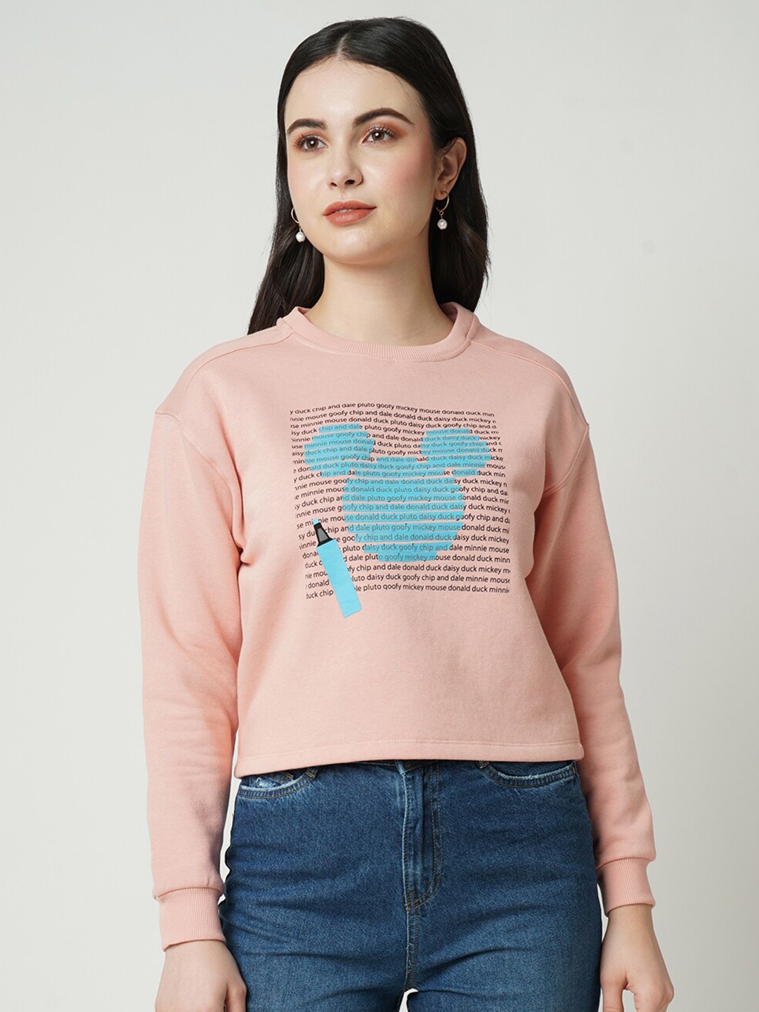 

Kraus Jeans Women Graphic Printed Sweatshirt, Orange