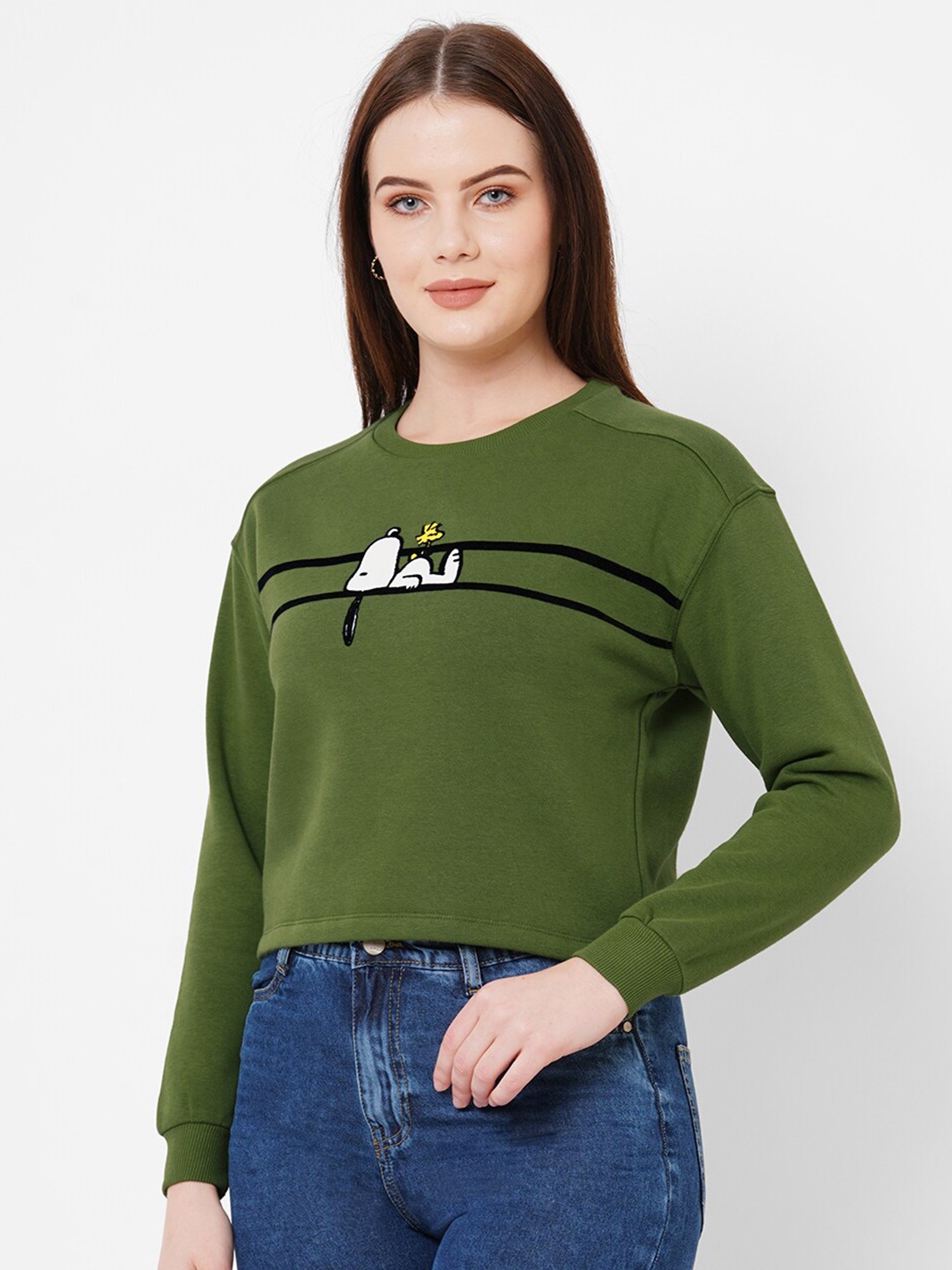 

Kraus Jeans Women Printed Pullover Sweatshirt, Olive