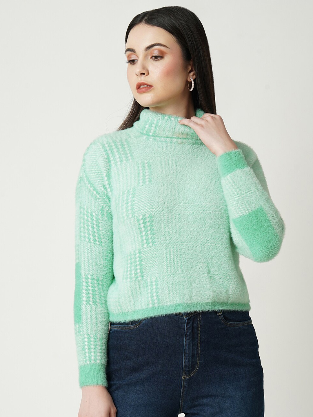 

Kraus Jeans Pullover with Fuzzy Detail, Green