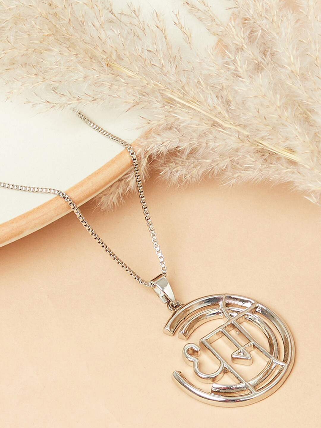 

Dare by Voylla Men Silver-Plated Moksha dharma Pendant