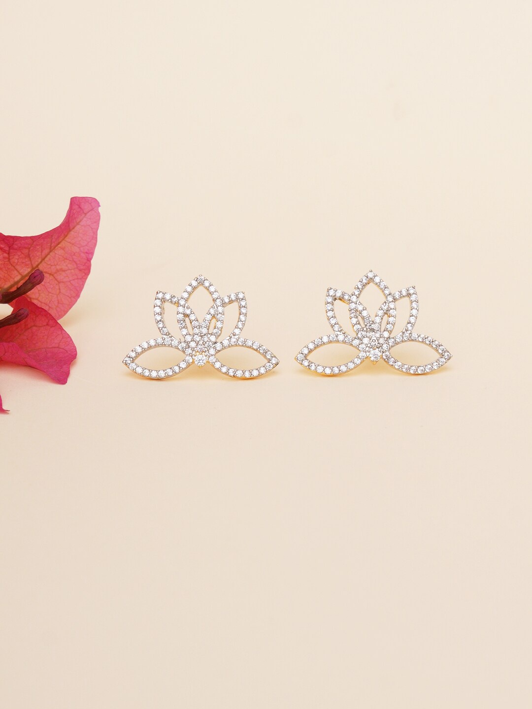 

Voylla Gold-Plated Contemporary Studs Earrings