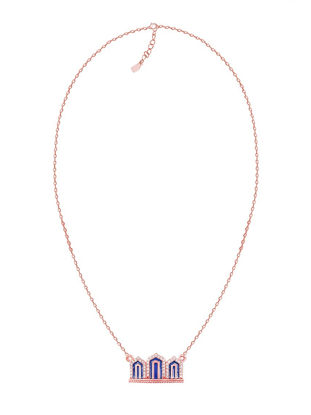 

GIVA Rose Gold & Blue Sterling Silver Rose Gold-Plated Necklace