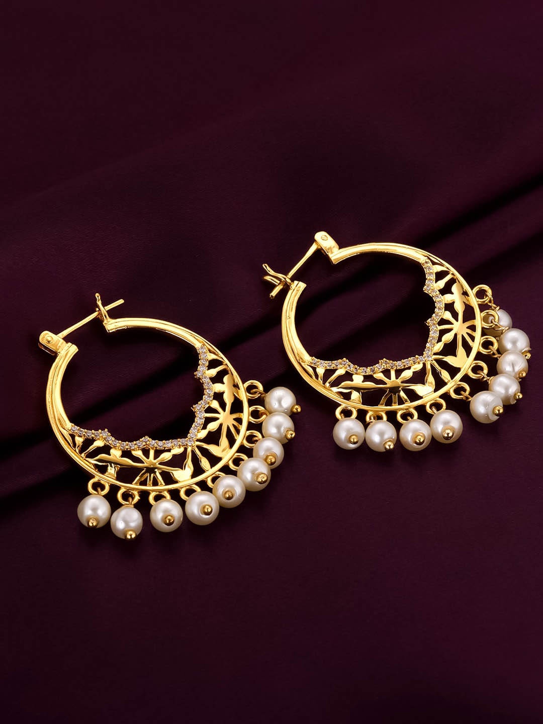 

GIVA Women Gold-Plated Circular Hoop Earrings