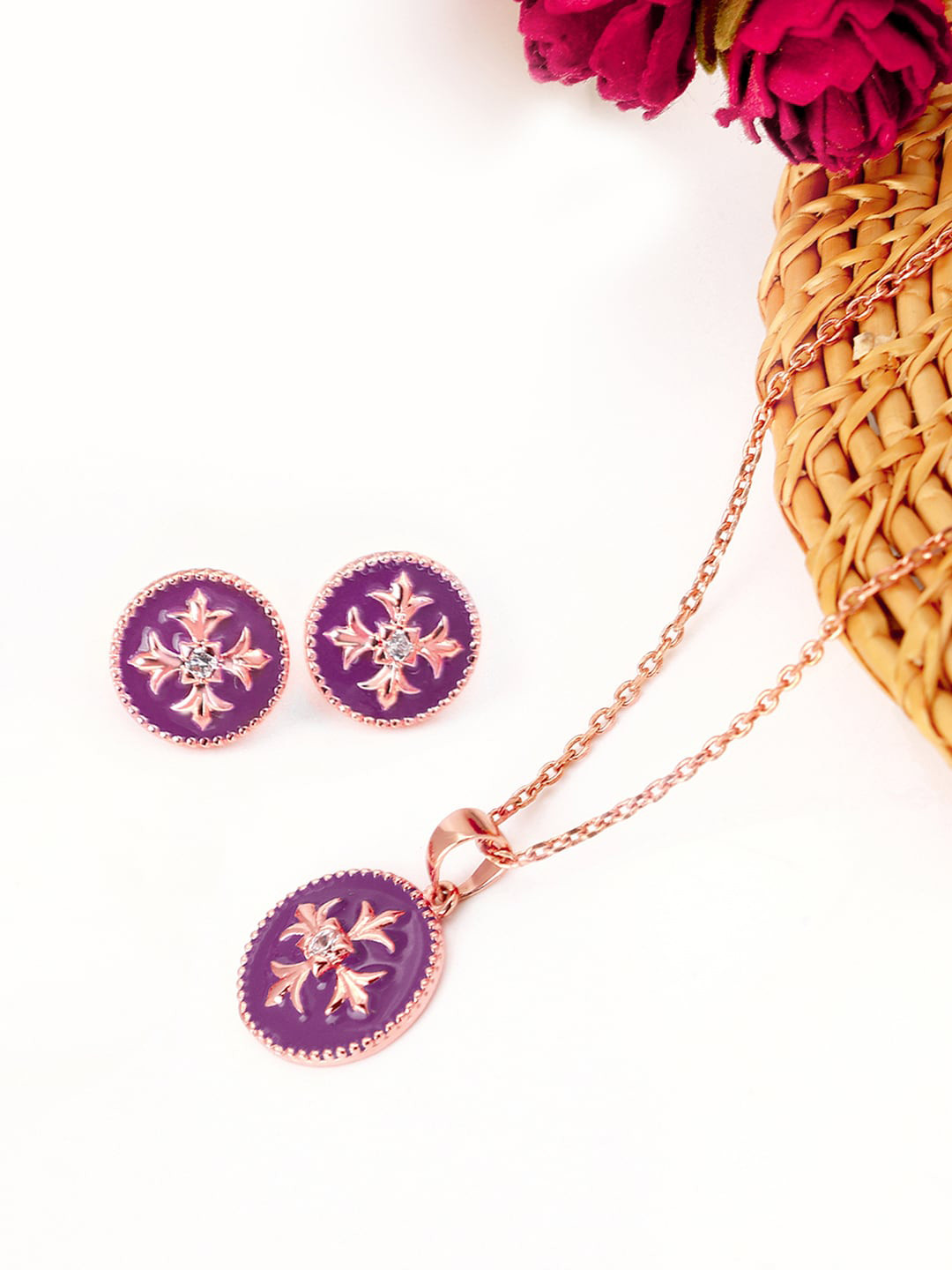 

GIVA 925 Sterling Silver Gold-Plated St. Peter's Church Art Pendant Jewellery Set