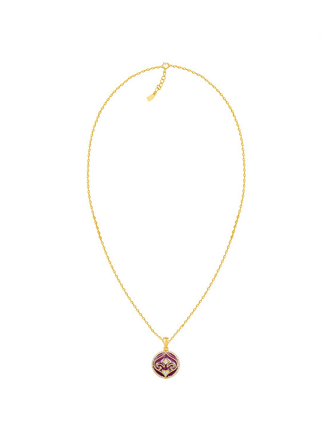

GIVA 925 Sterling Silver Gold-Plated Stone-Studded Pendant With Chain