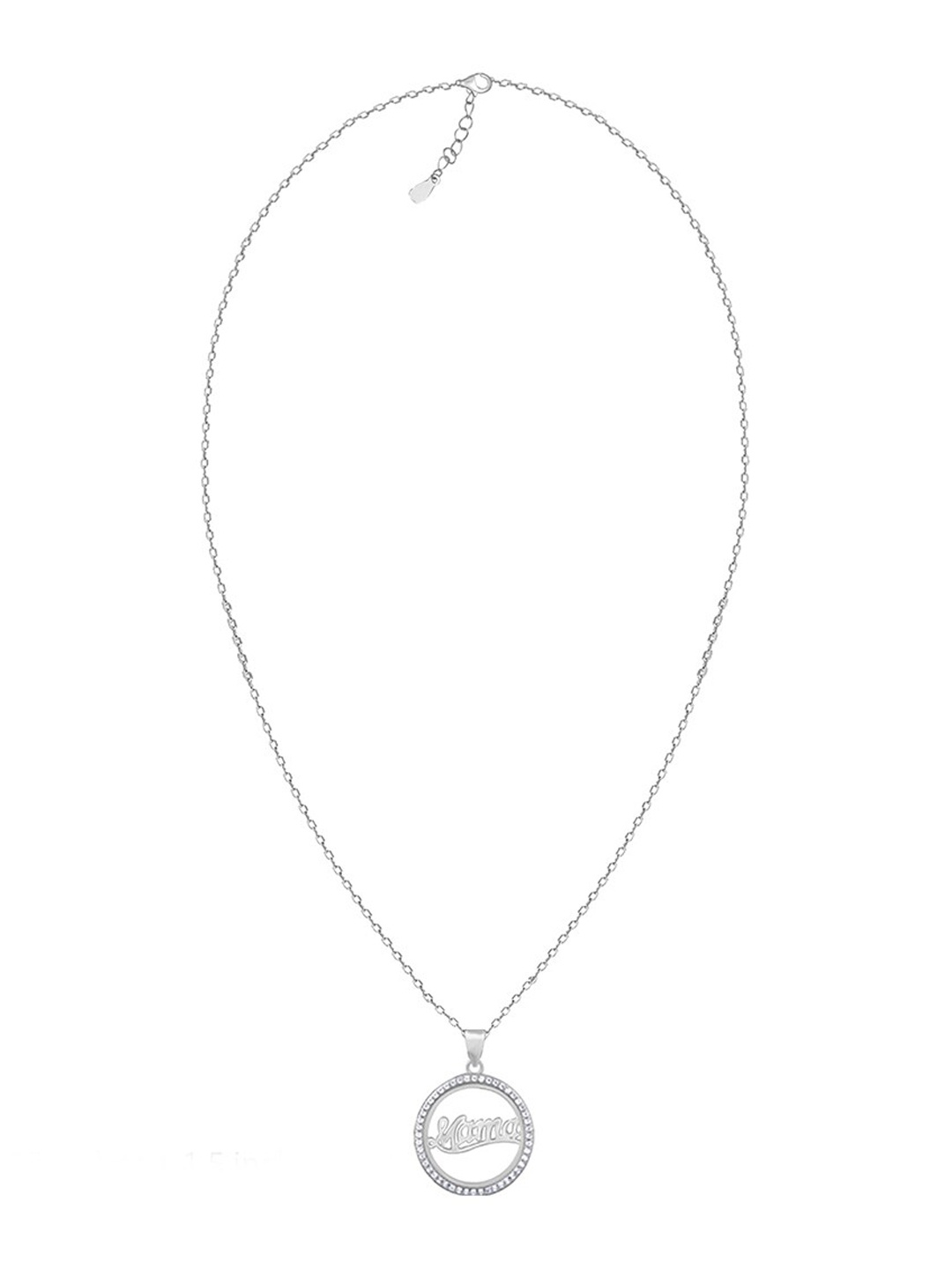 

GIVA 925 Sterling Silver Rhodium-Plated CZ-Studded Pendant With Chain