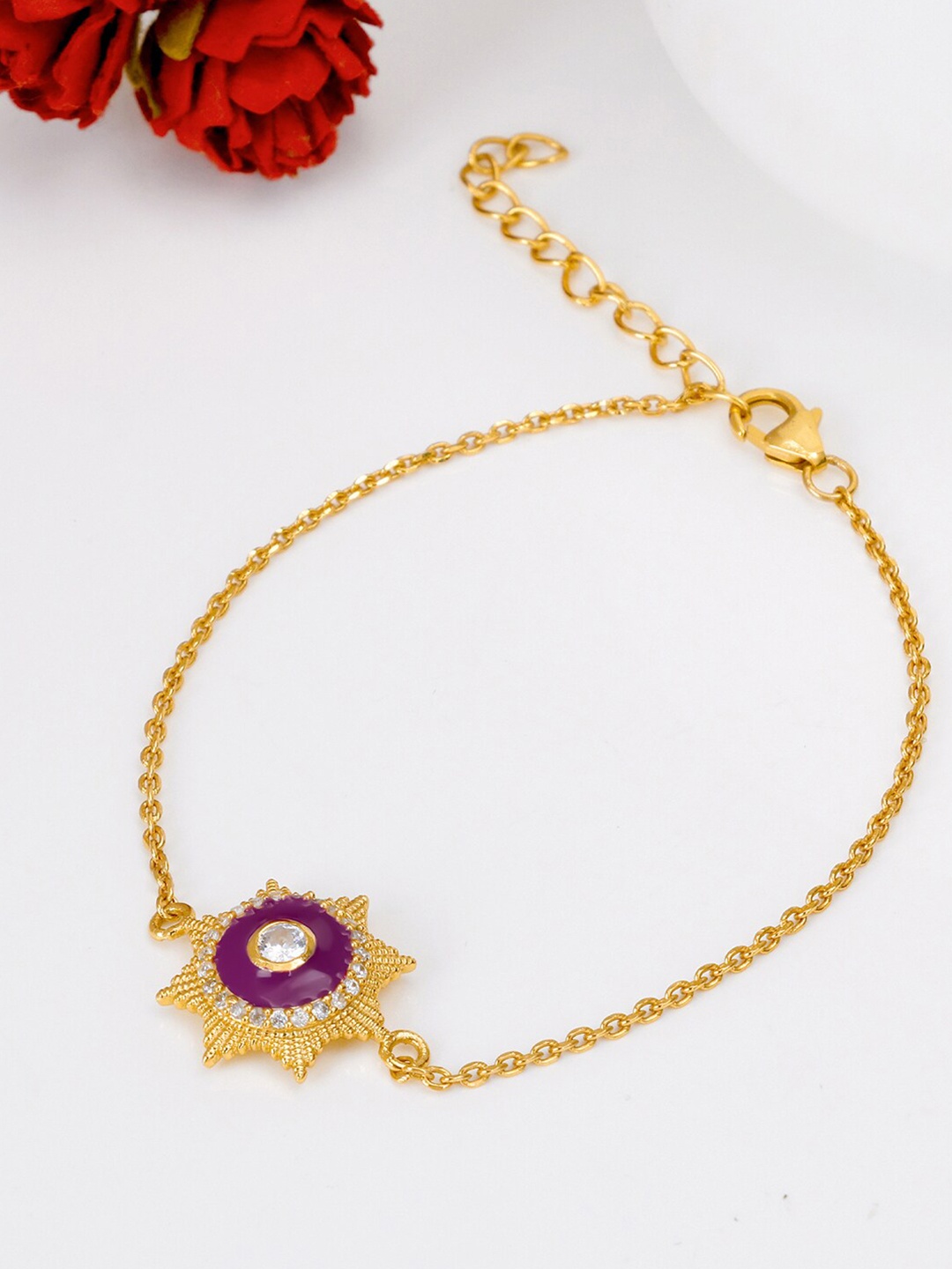 

GIVA Women Sterling Silver Gold-Plated Link Bracelet
