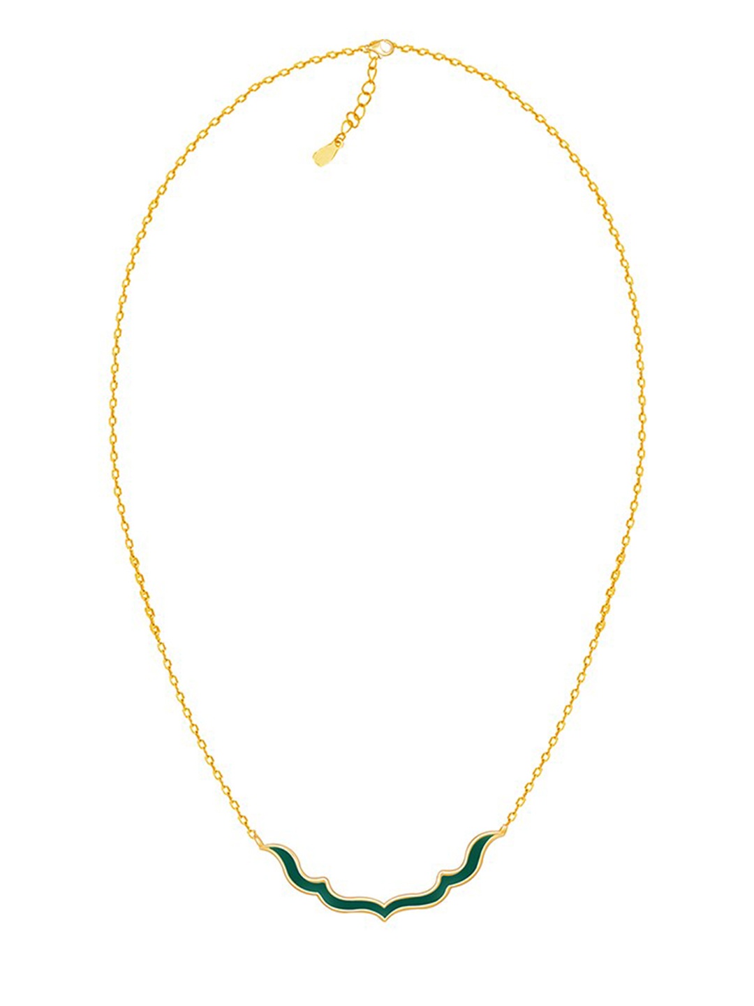

GIVA Women 925 Sterling Silver & Gold-Plated Necklace, Green