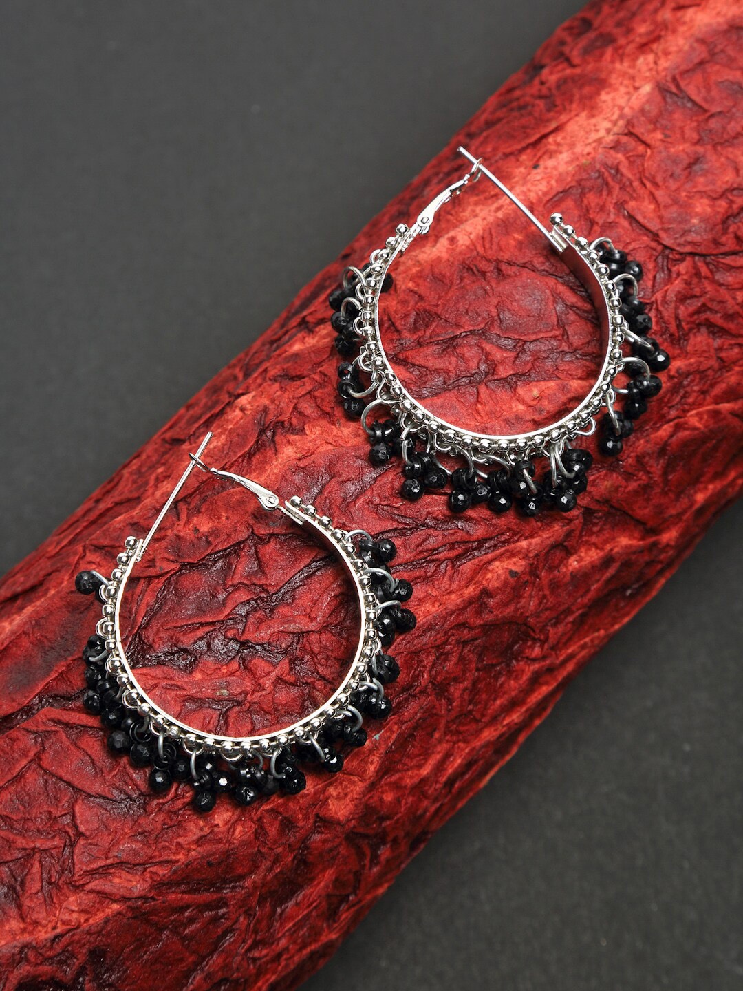 

Dhrohar Circular Hoop Earrings, Black