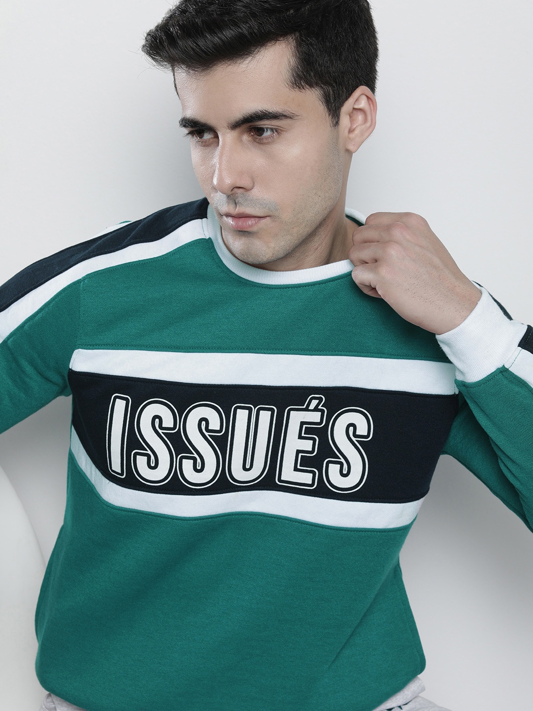 

The Indian Garage Co Men Teal Printed Sweatshirt
