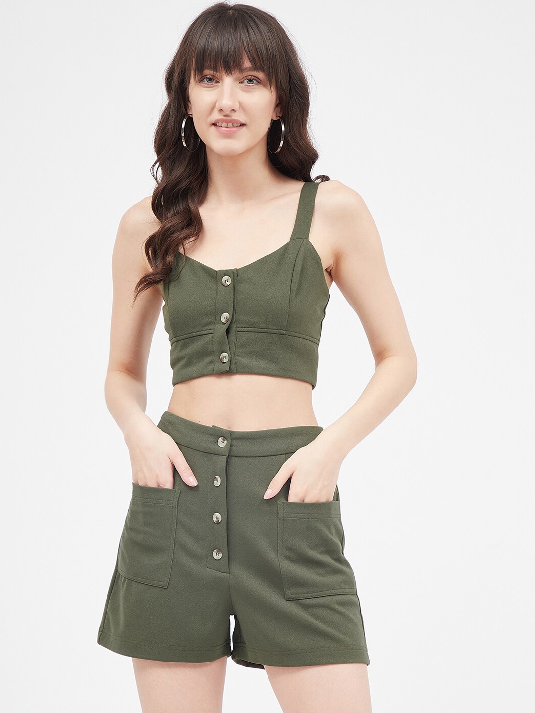 

Kibo Women High-Rise Shorts, Olive