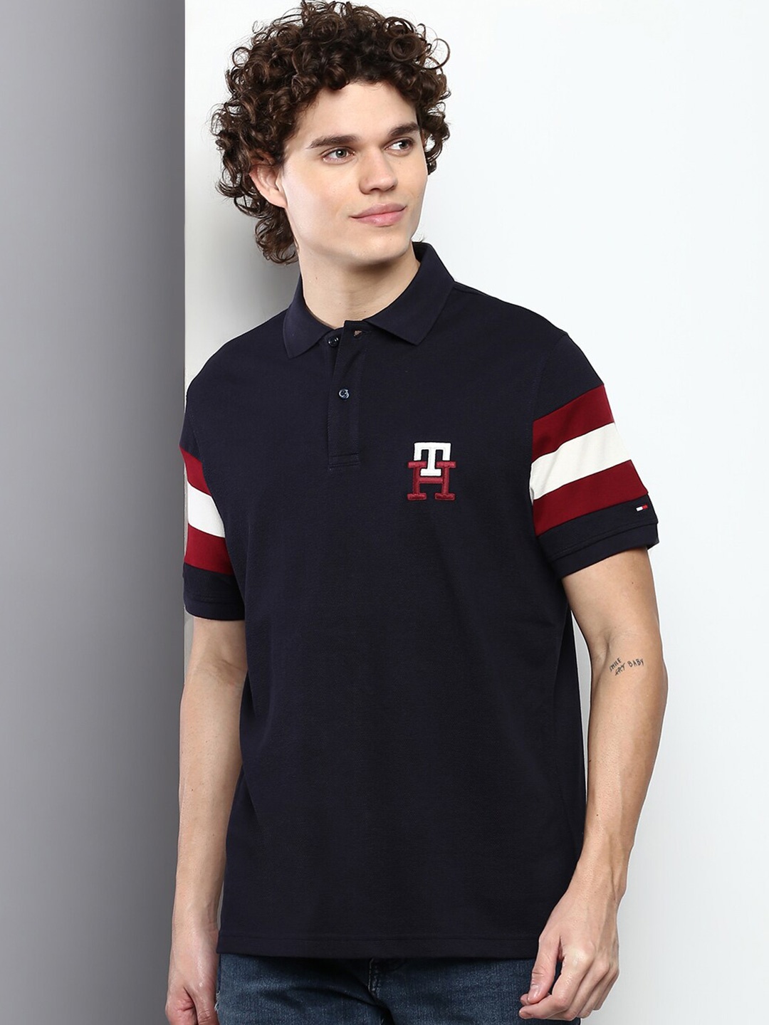

Tommy Hilfiger Men Polo Collar T-shirt, Navy blue
